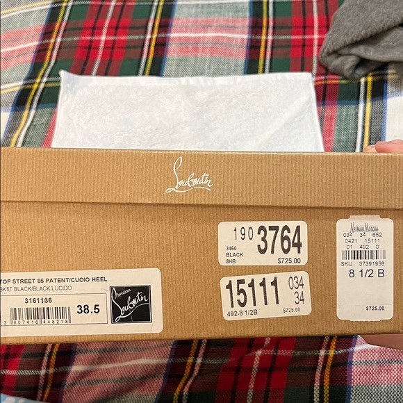 Christian Louboutin Black and Gold Studded Heels - Picture 10 of 10